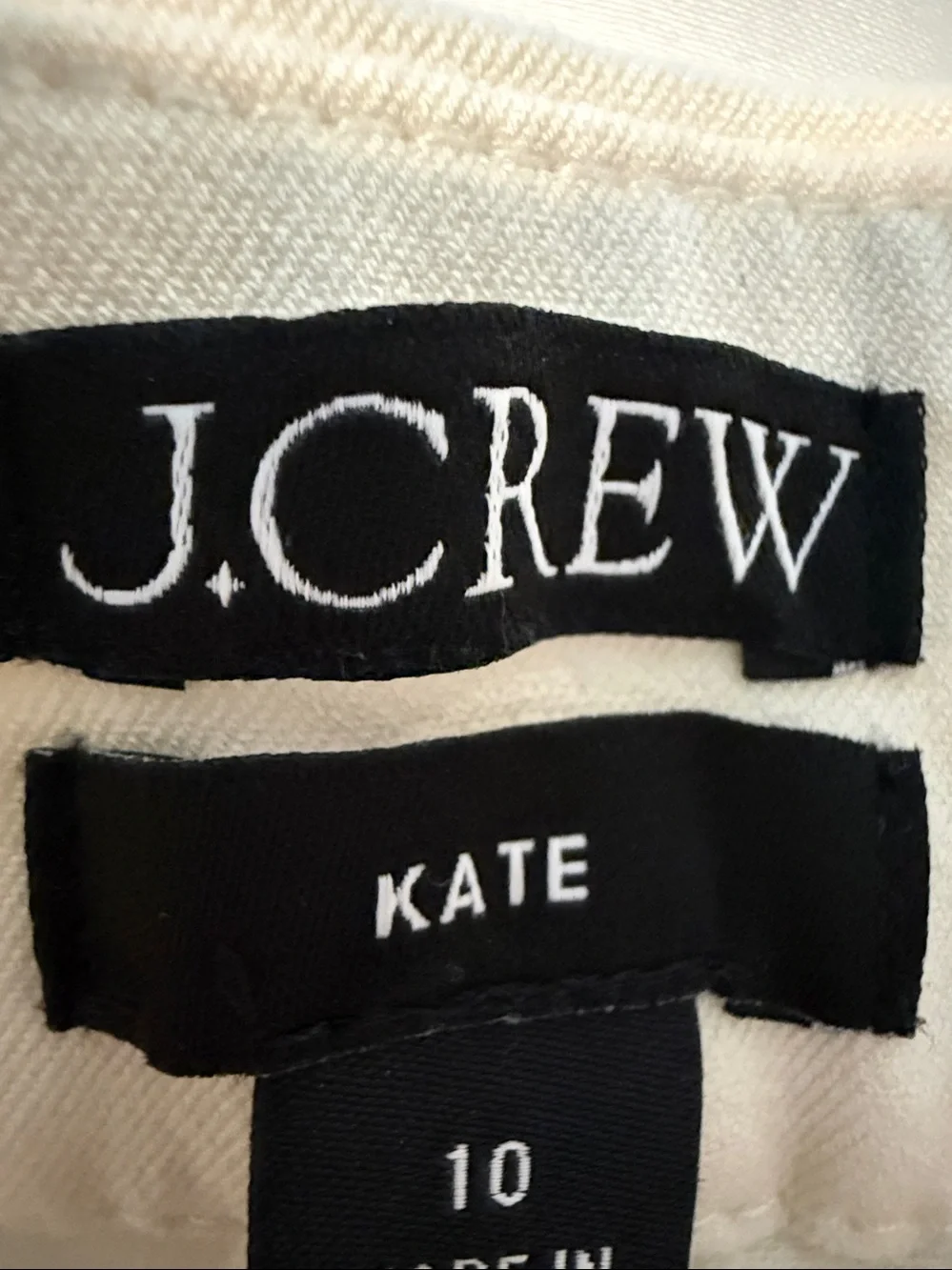 J. Crew Cream Kate Straight Pants
